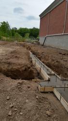 Trench conatining a poured foundation